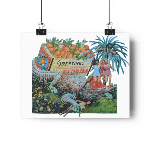 Greetings from Florida (Mixed Media Collage Fine Art Giclee Print)