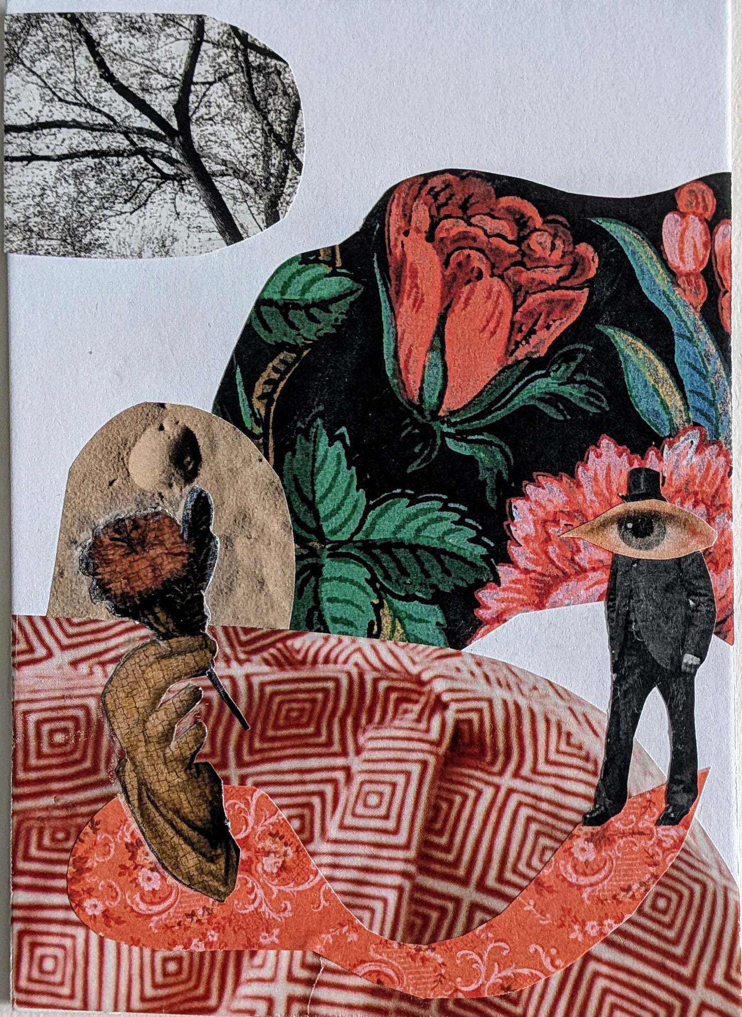 Good Eye, Sir (5x7" collage, original)