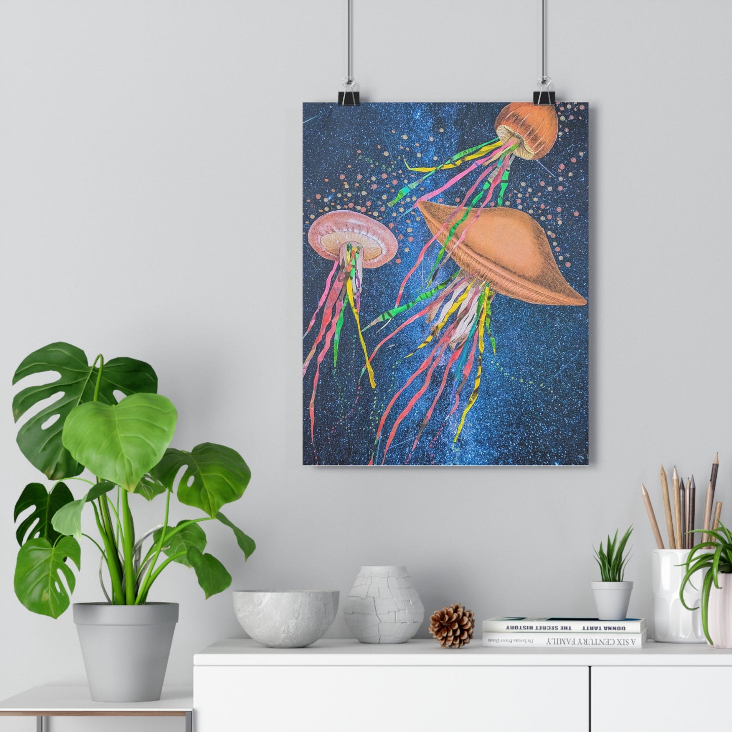 Mushroom Jellies (Mixed Media Collage Fine Art Giclee Print)