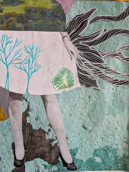 Little Teapot(8.5x11" mixed media collage, original)