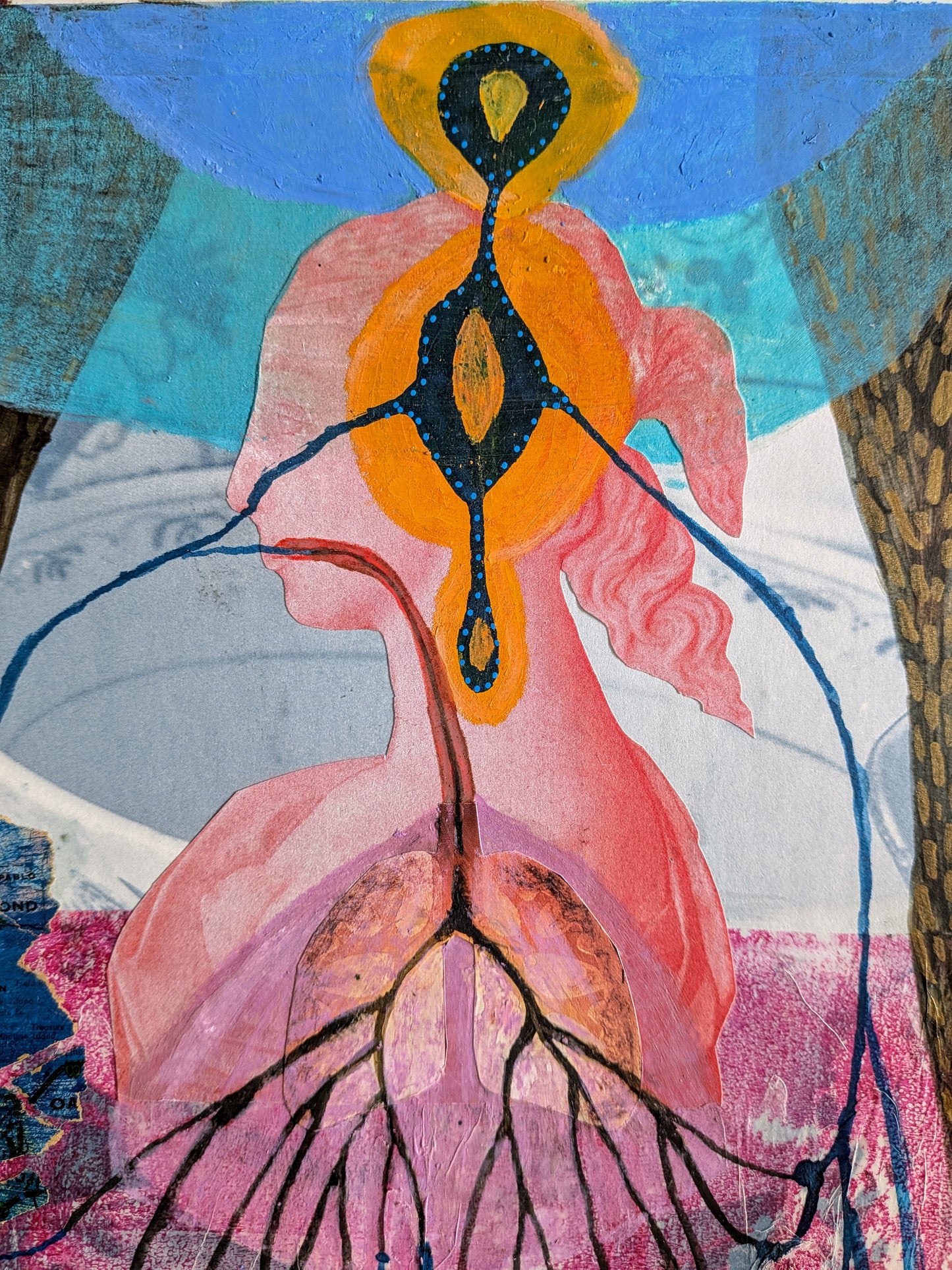 Evolving (8x10" mixed media collage, original)