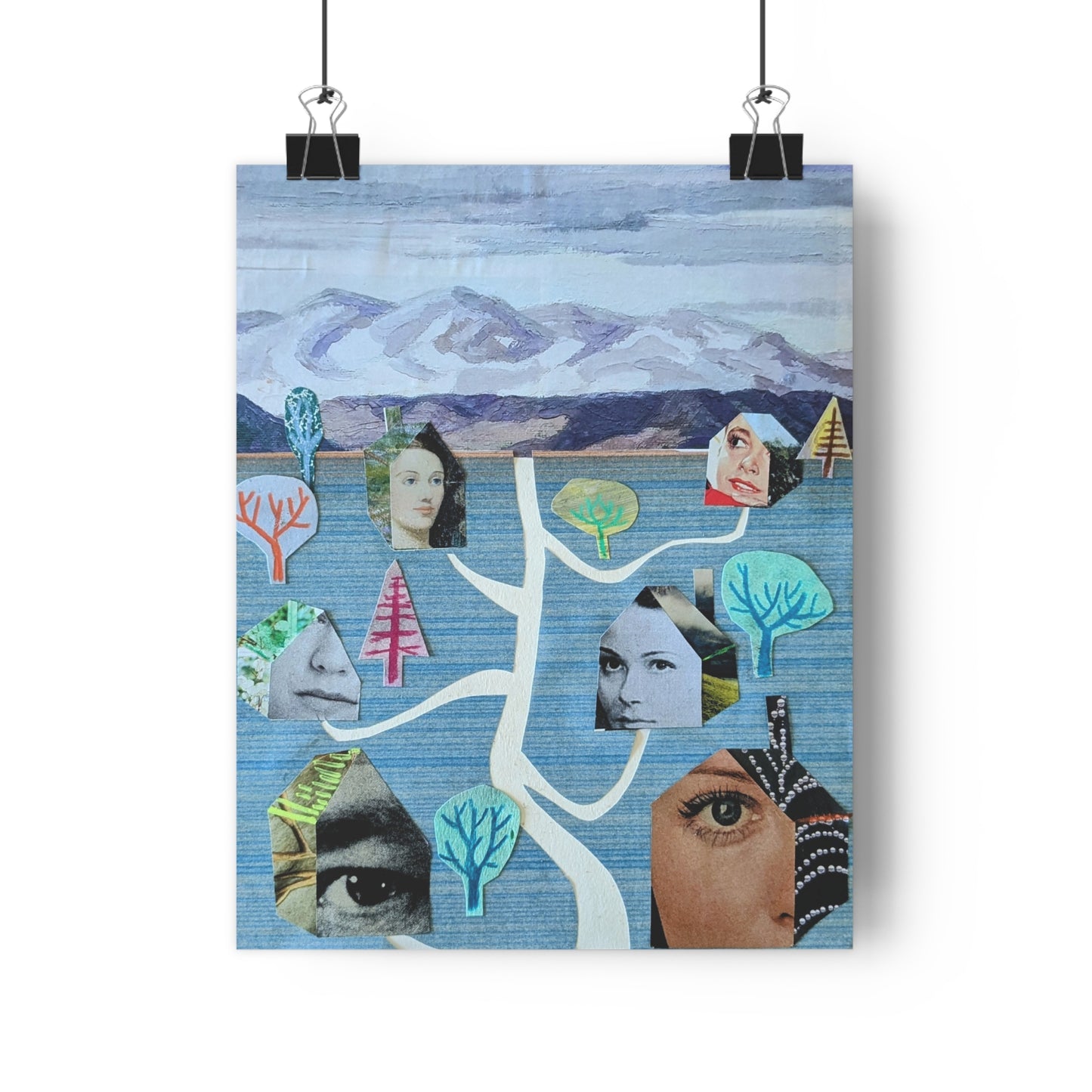 The Neighborhood (Mixed Media Collage Fine Art Giclee Print)
