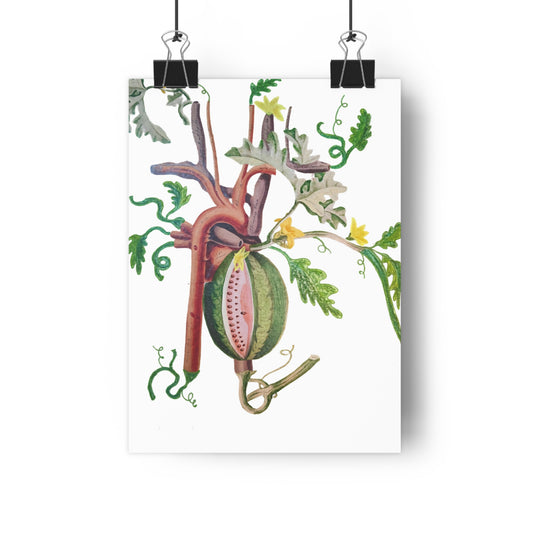 Watermelon Heart (Mixed Media Collage Fine Art Giclee Print)