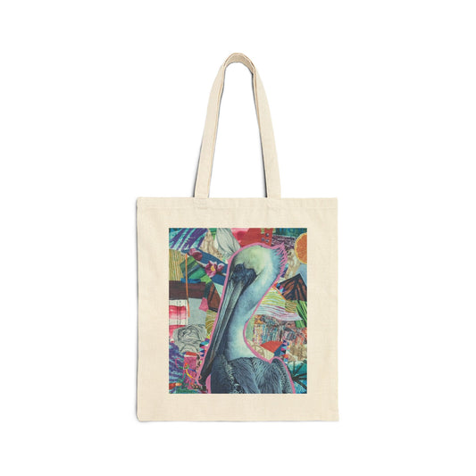 'Scrappy Pelican' - Medium Cotton Tote