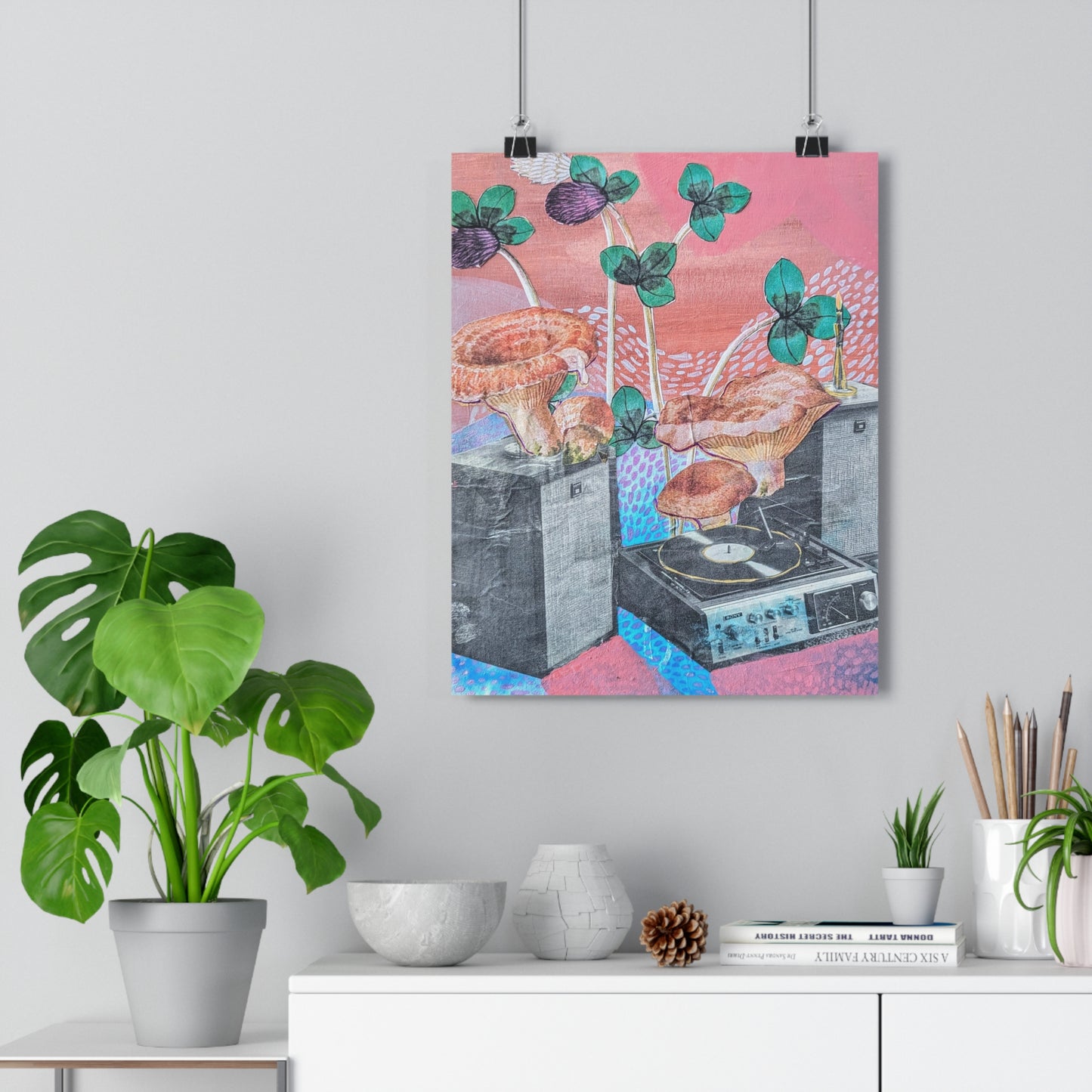 Vinyl (Mixed Media Collage Fine Art Giclee Print)