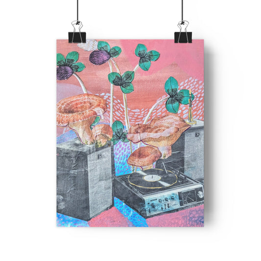 Vinyl (Mixed Media Collage Fine Art Giclee Print)