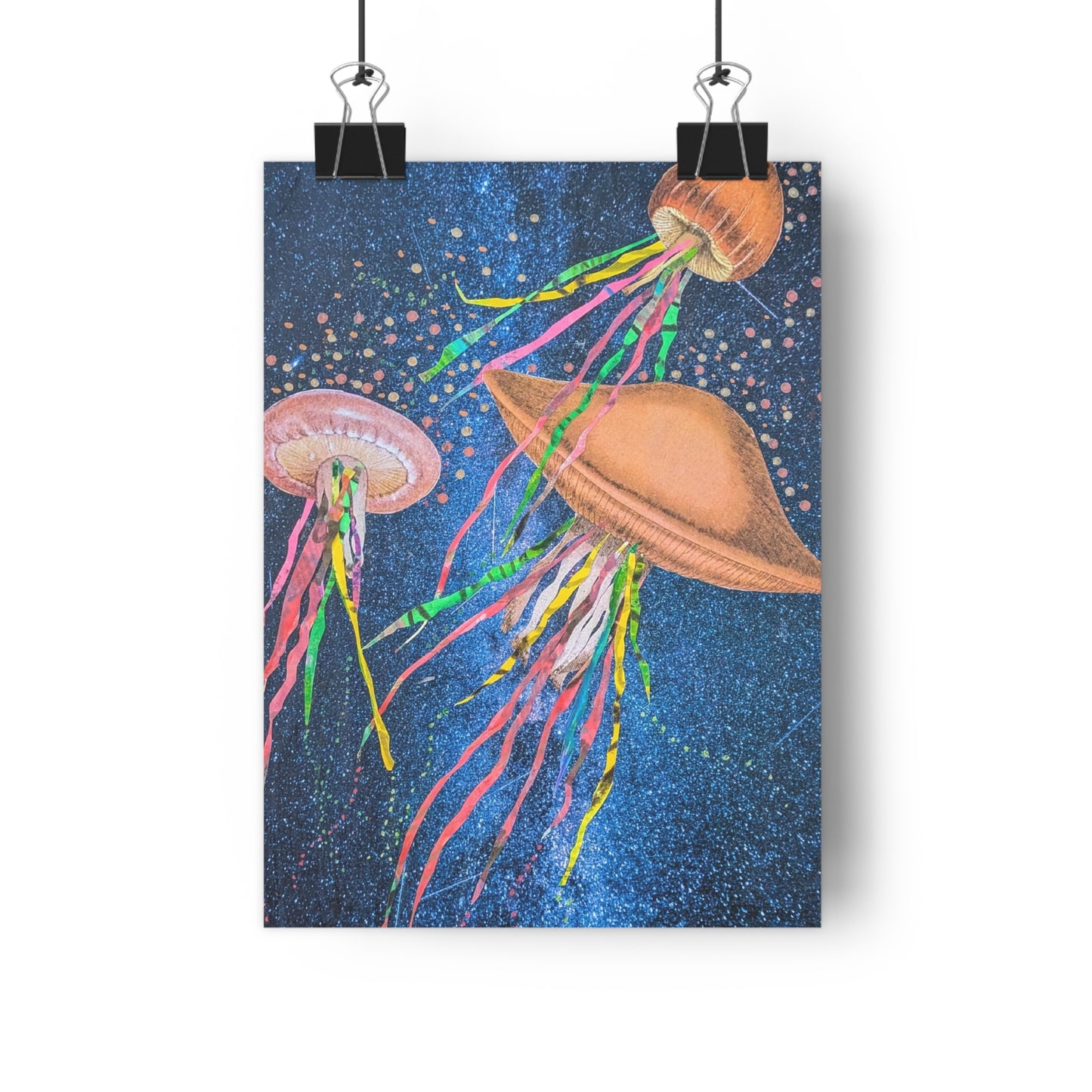 Mushroom Jellies (Mixed Media Collage Fine Art Giclee Print)