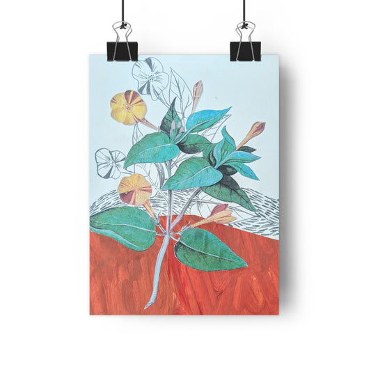 More Flowers (Mixed Media Collage Fine Art Giclee Print)