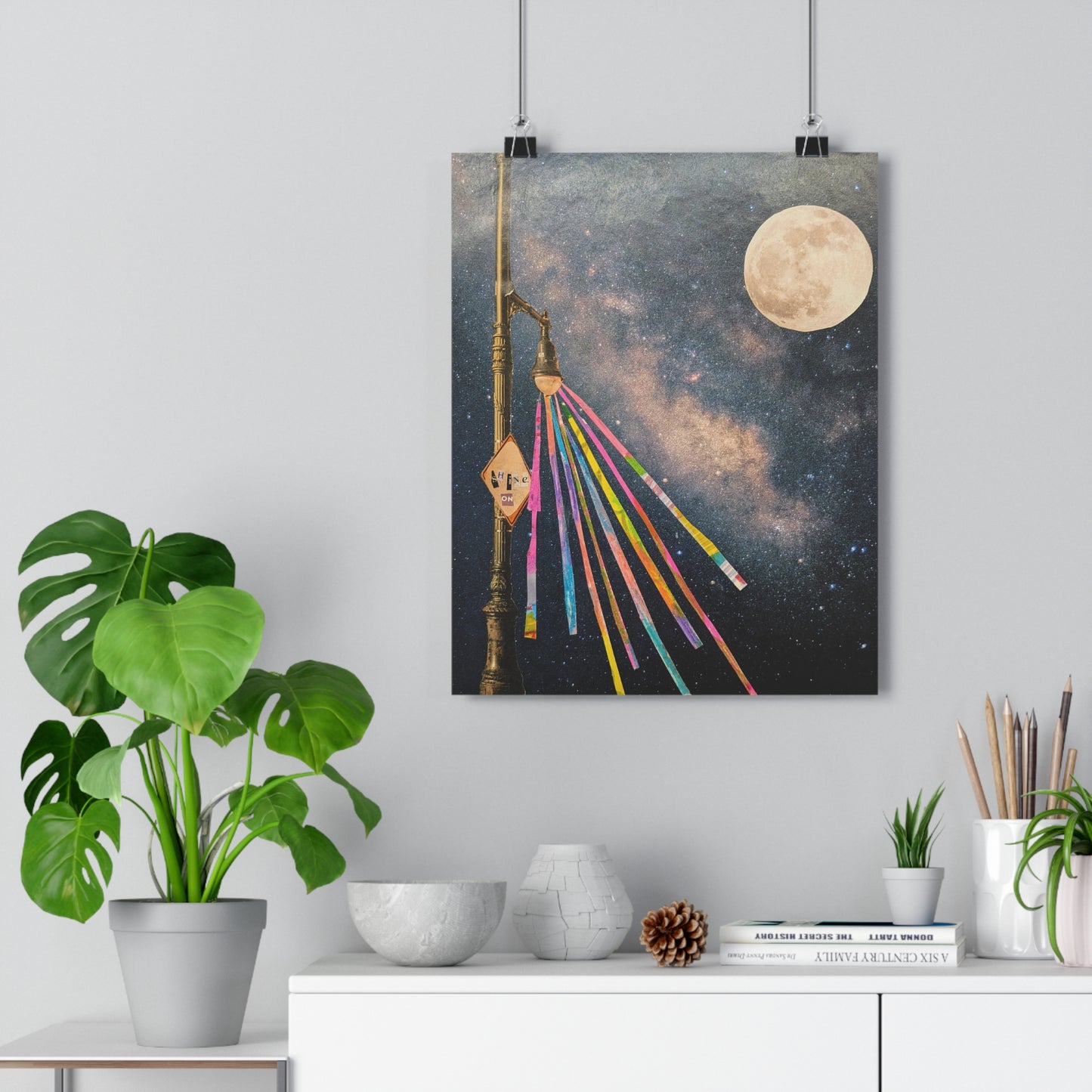 Shine On (Mixed Media Collage Fine Art Giclee Print)