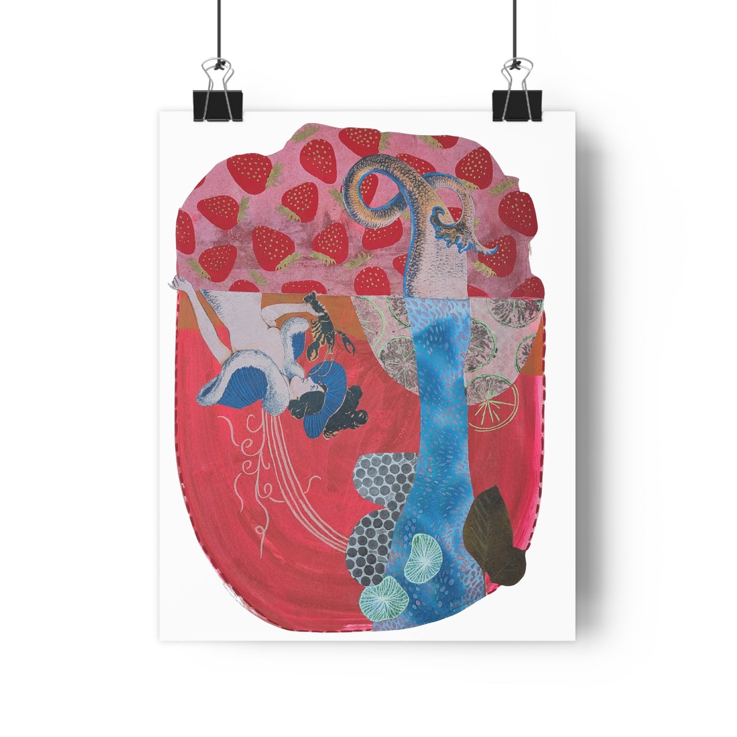 Because My Lobster Told Me So (Mixed Media Collage Fine Art Giclee Print)