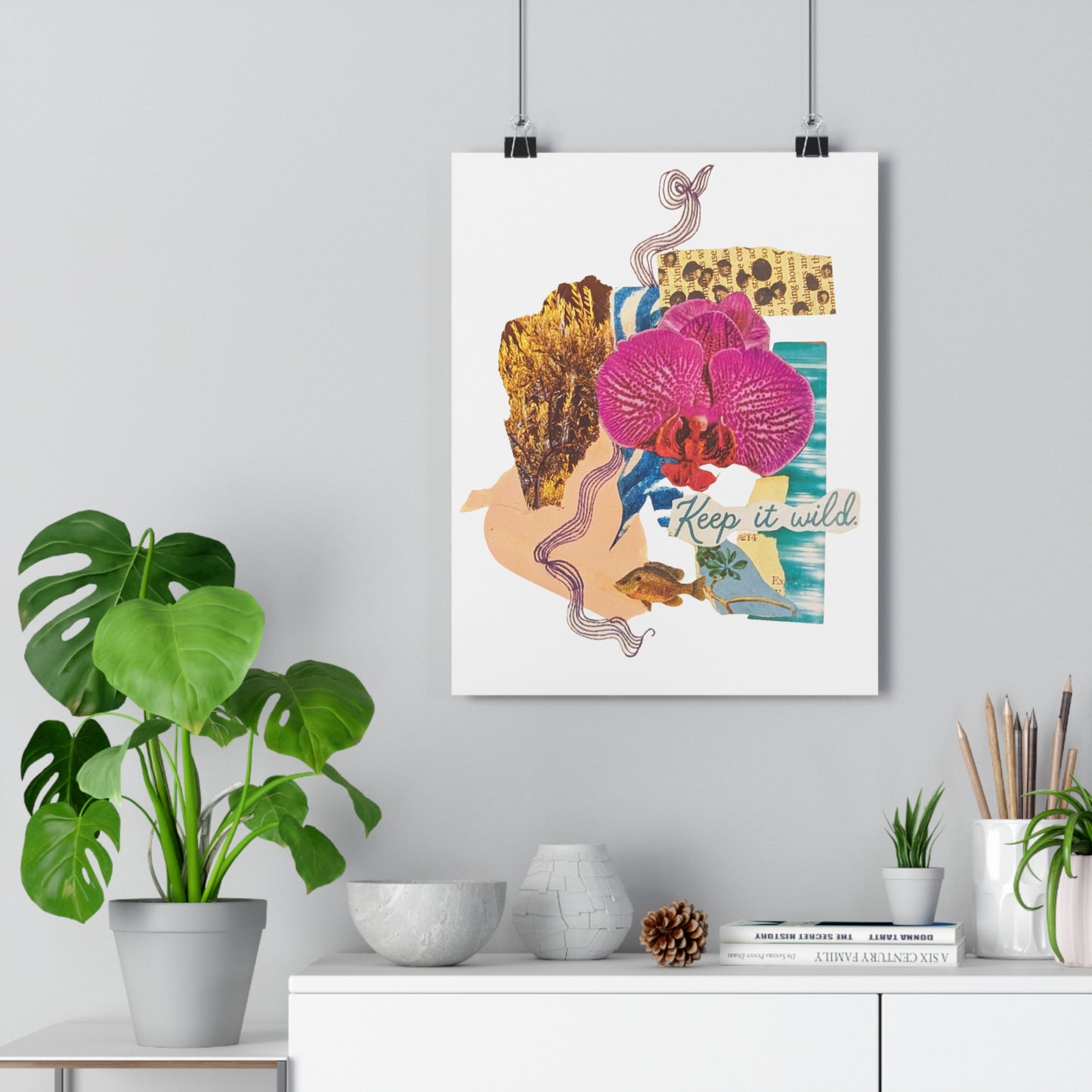 Keep It Wild (Mixed Media Collage Fine Art Giclee Print)