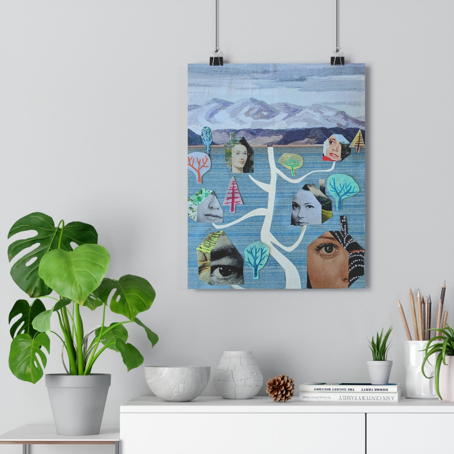 The Neighborhood (Mixed Media Collage Fine Art Giclee Print)