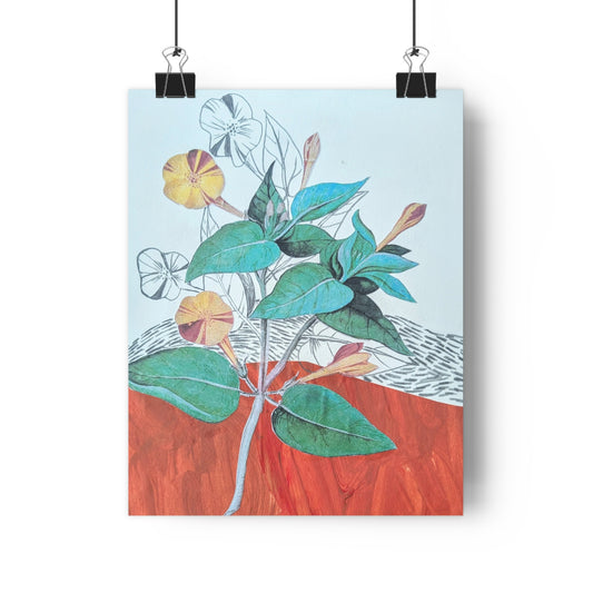 More Flowers (Mixed Media Collage Fine Art Giclee Print)
