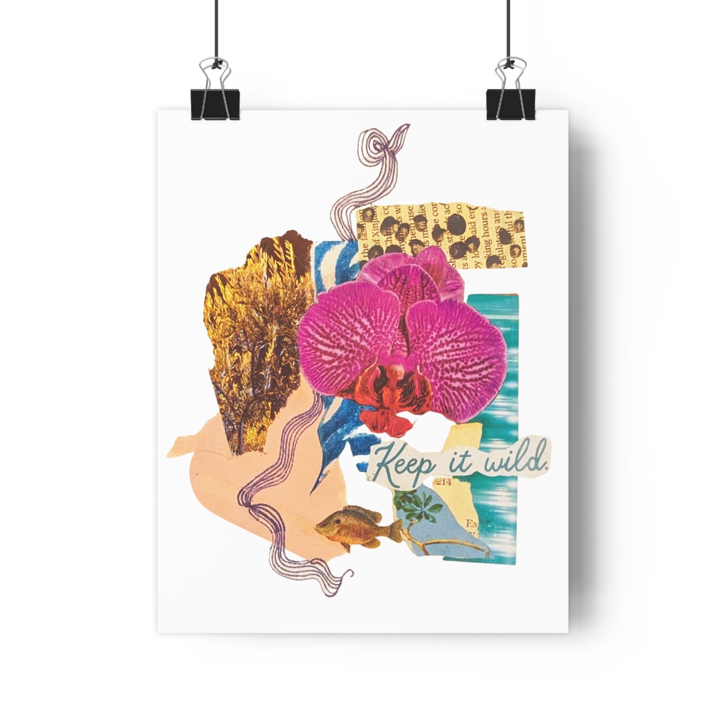 Keep It Wild (Mixed Media Collage Fine Art Giclee Print)
