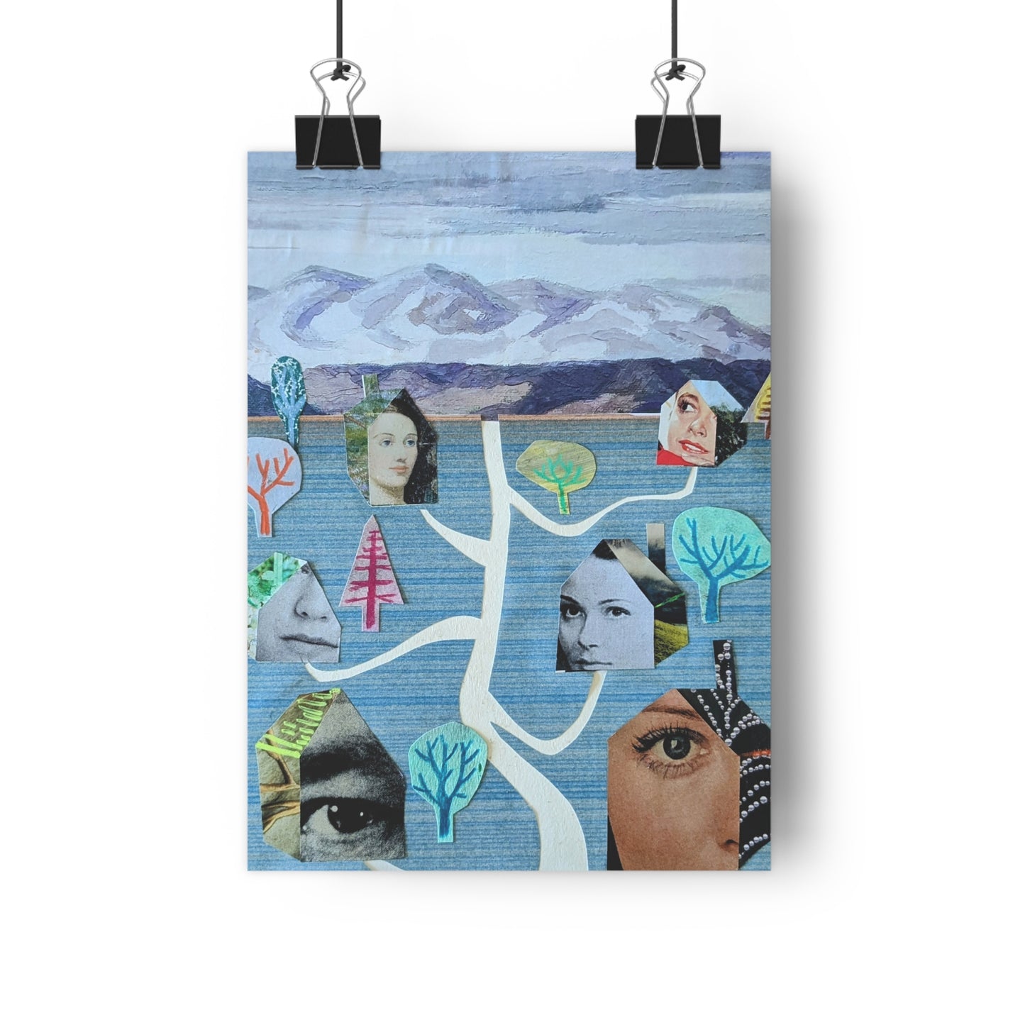 The Neighborhood (Mixed Media Collage Fine Art Giclee Print)