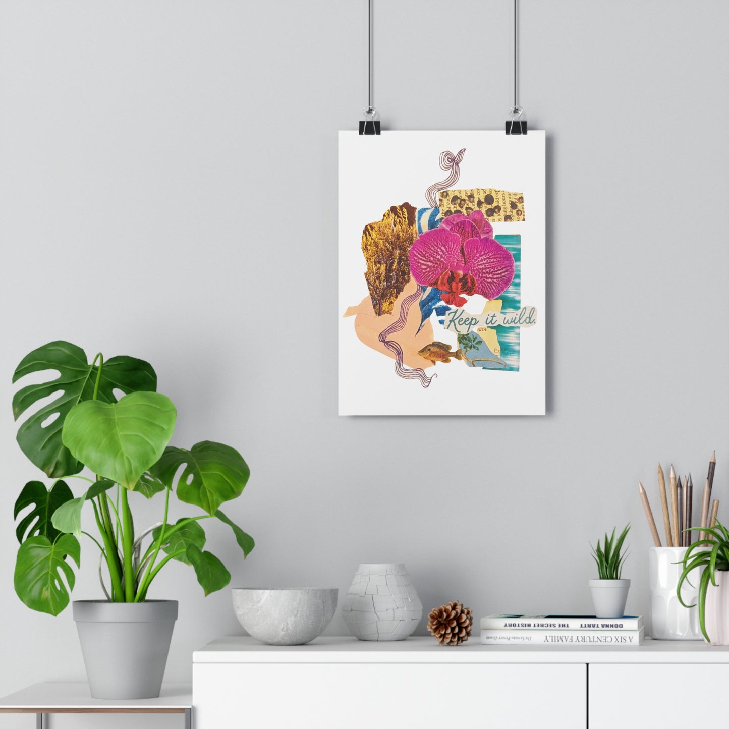Keep It Wild (Mixed Media Collage Fine Art Giclee Print)