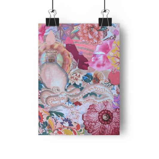 Pink (Mixed Media Collage Fine Art Giclee Print)