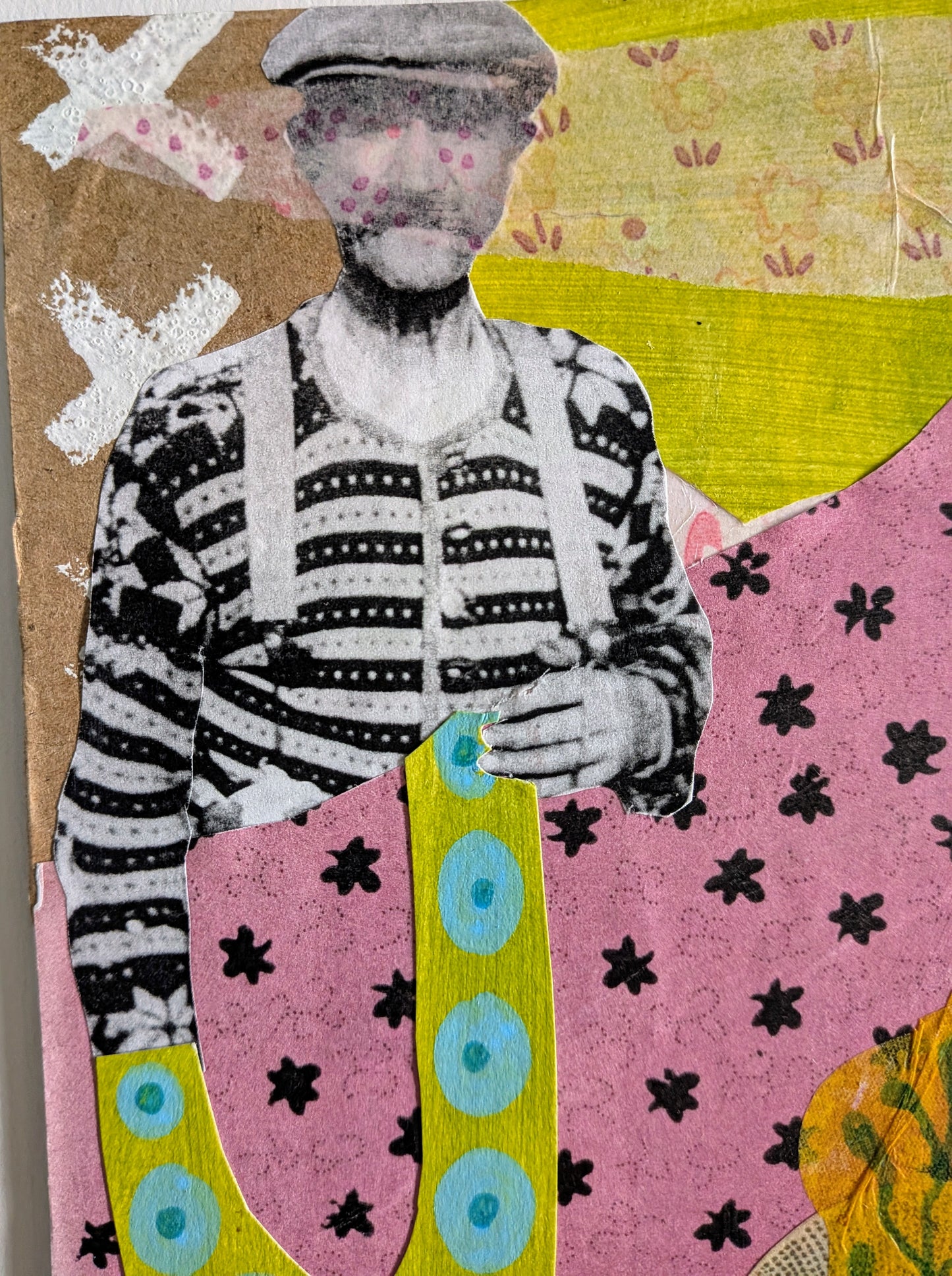 Aloof (5x7" collage, original)