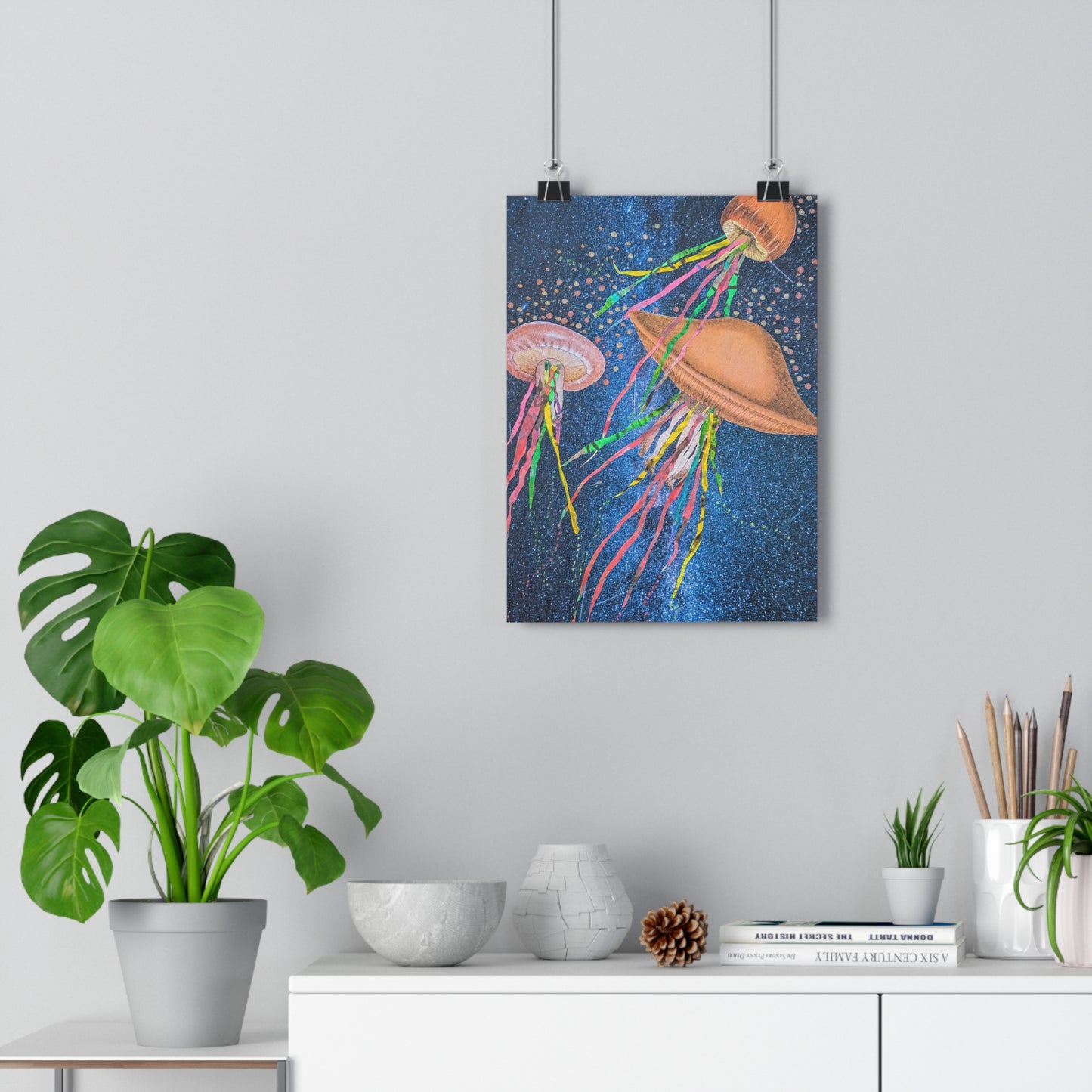 Mushroom Jellies (Mixed Media Collage Fine Art Giclee Print)