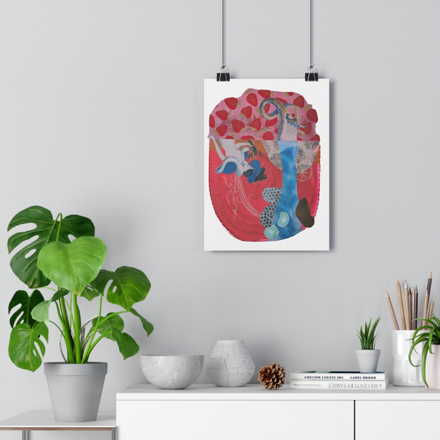Because My Lobster Told Me So (Mixed Media Collage Fine Art Giclee Print)