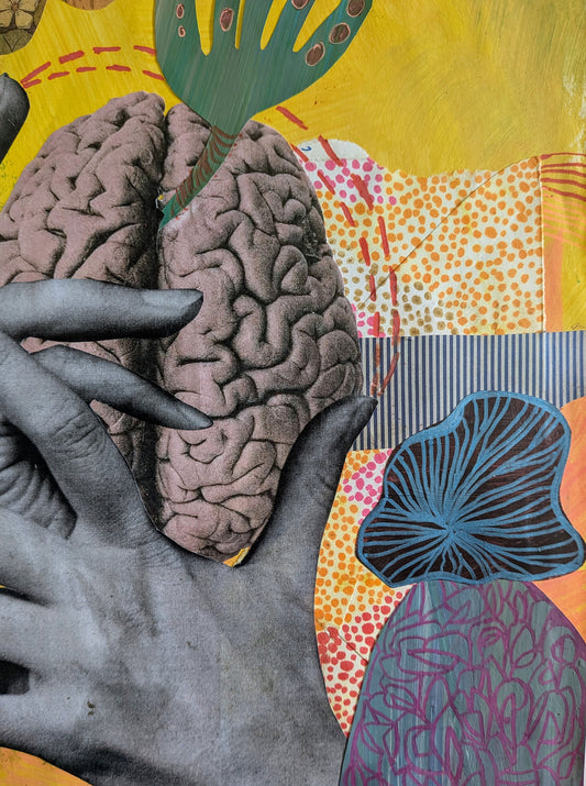 Holding on to Memories (8.5x11" mixed media collage, original)