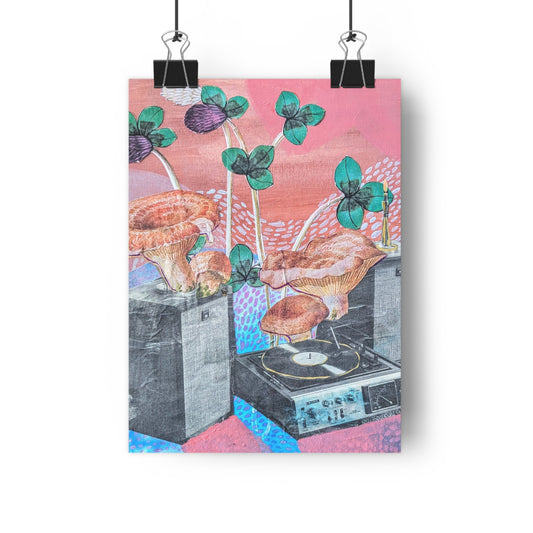 Vinyl (Mixed Media Collage Fine Art Giclee Print)