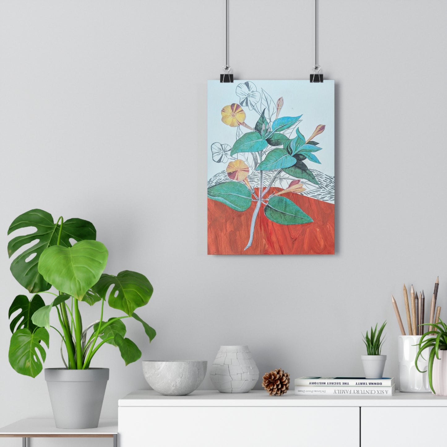 More Flowers (Mixed Media Collage Fine Art Giclee Print)