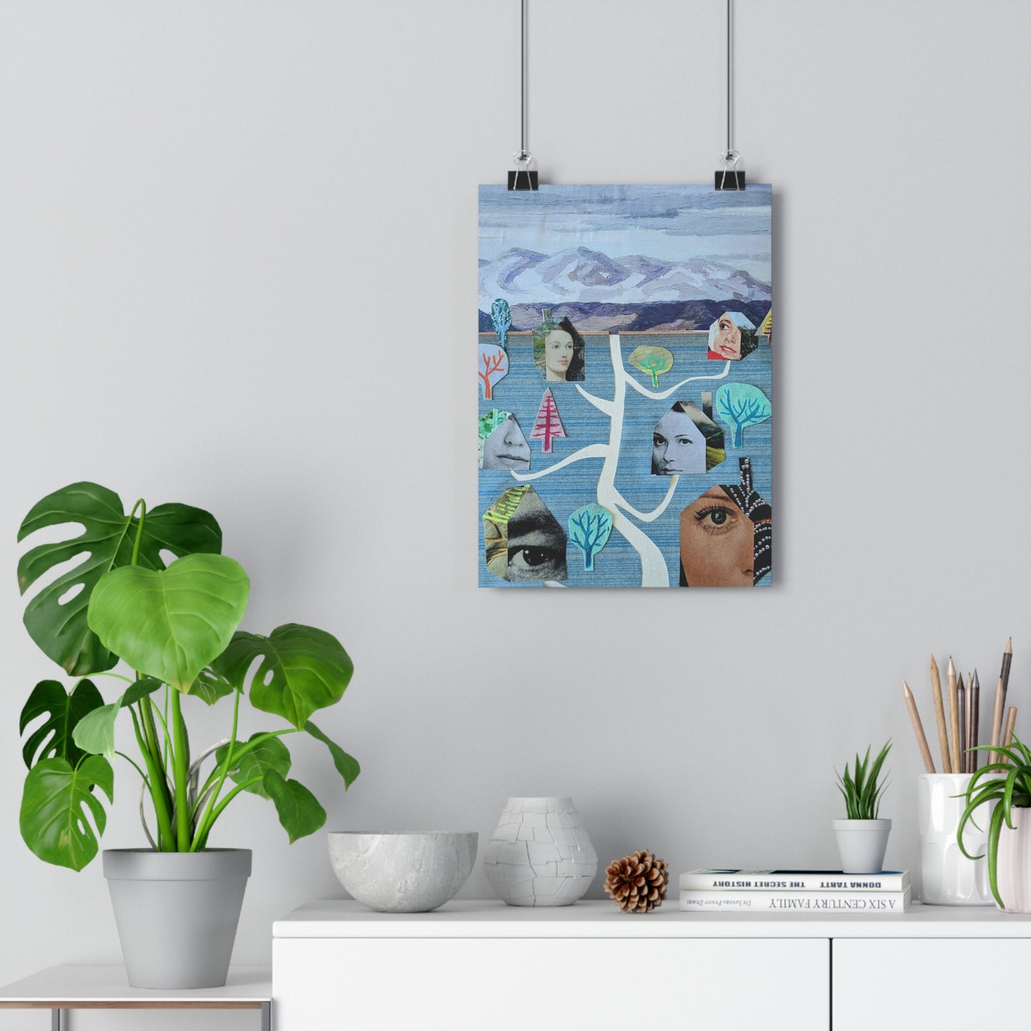 The Neighborhood (Mixed Media Collage Fine Art Giclee Print)