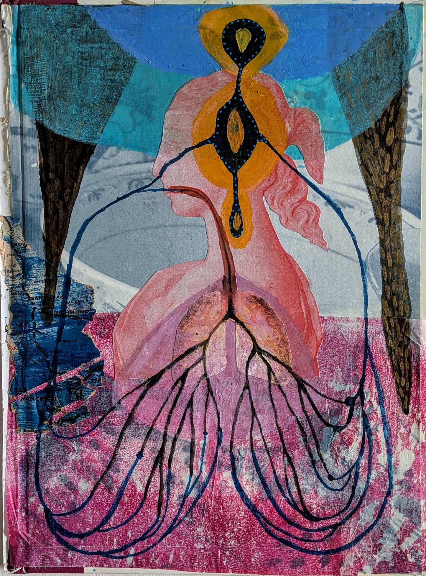 Evolving (8x10" mixed media collage, original)