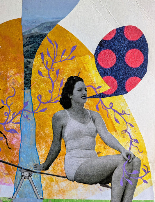 Talk It Out (8x10" mixed media collage, original)