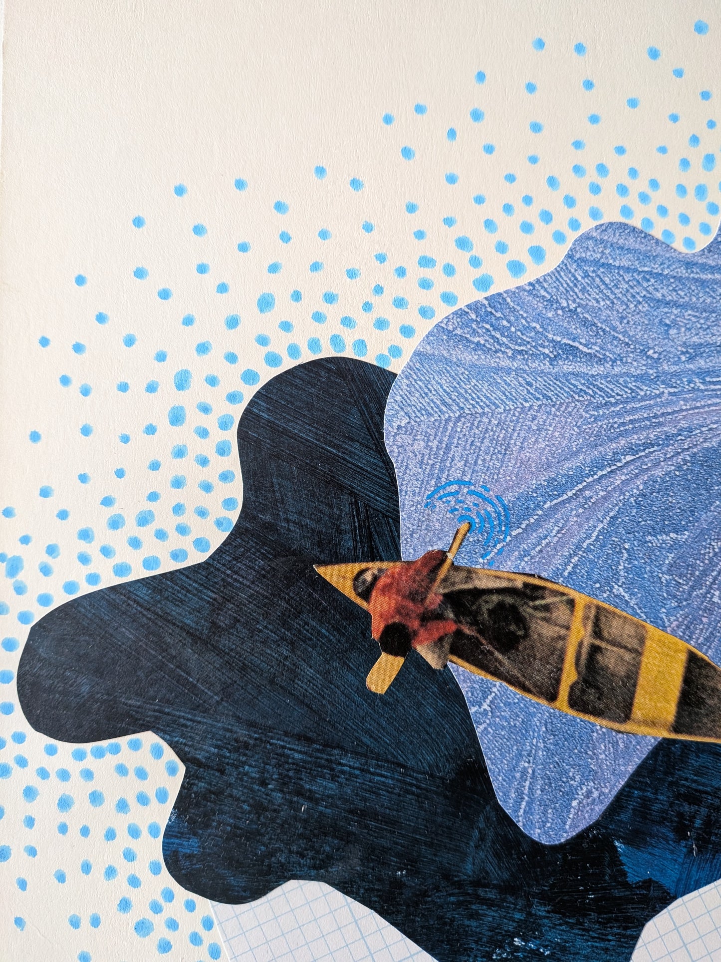 Lost at Sea (8x10 mixed media collage, orignal)