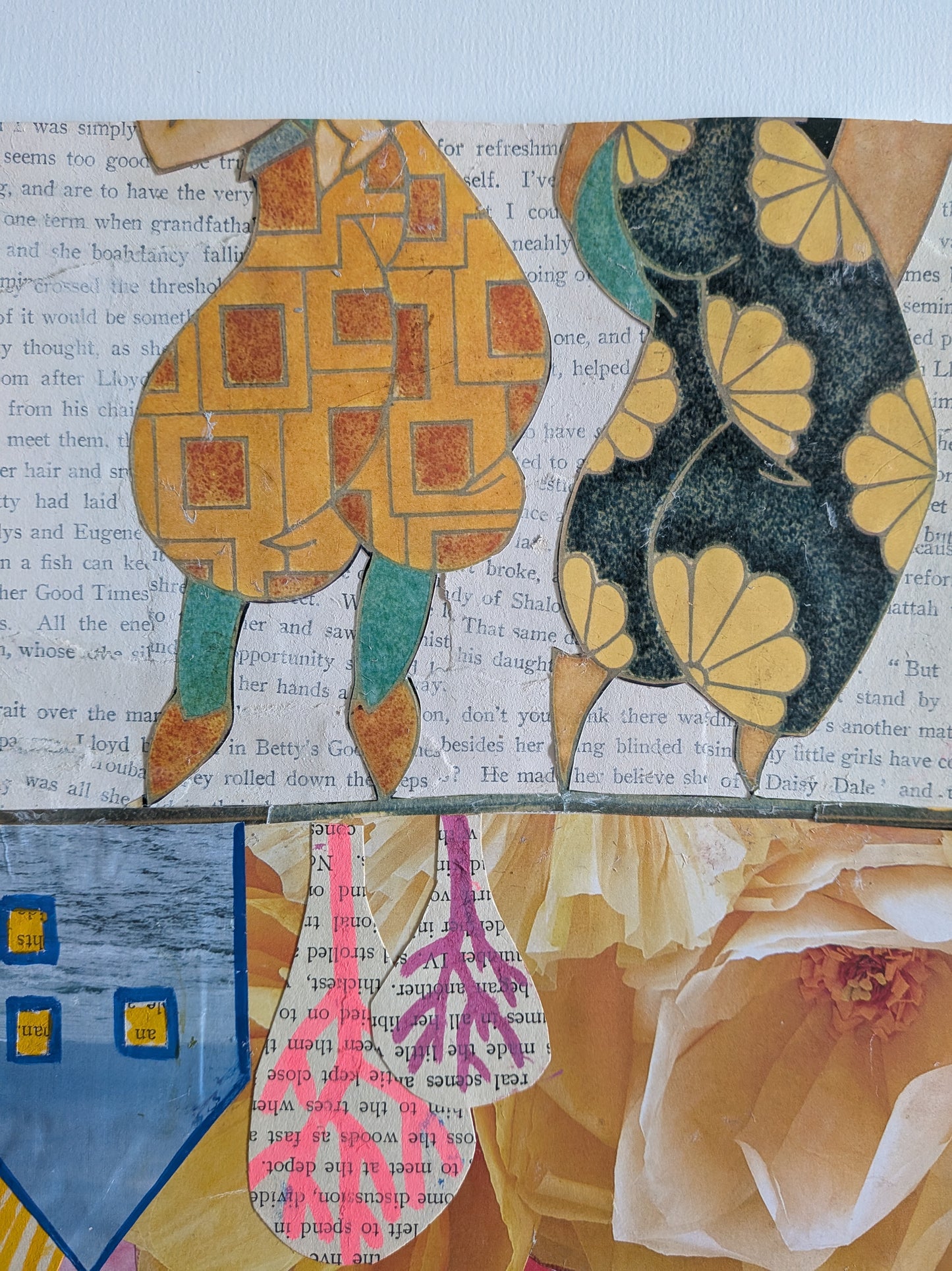 On the Line (8x10" mixed media collage, original)