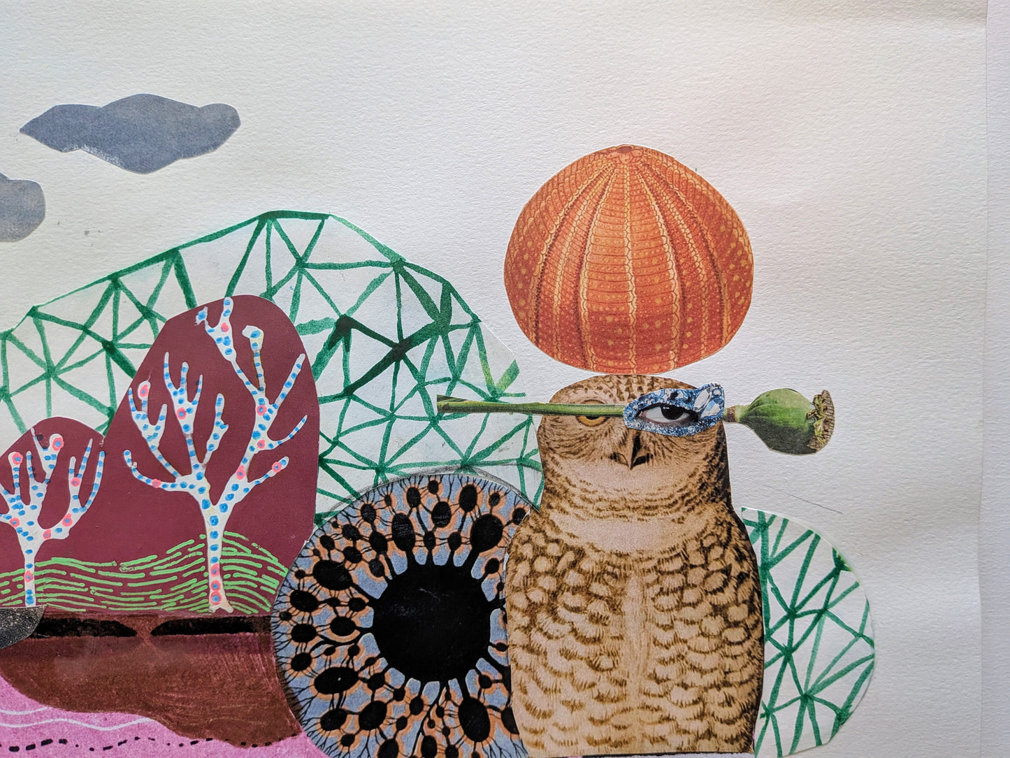 Little Forest (9x12 mixed media collage, original)