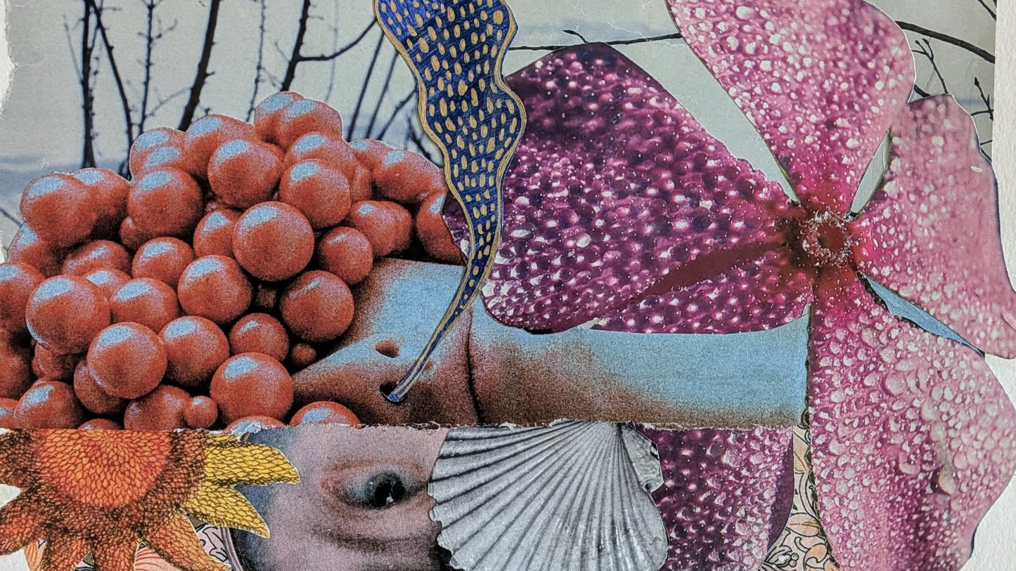 Seeing (9x12" mixed media collage, original)