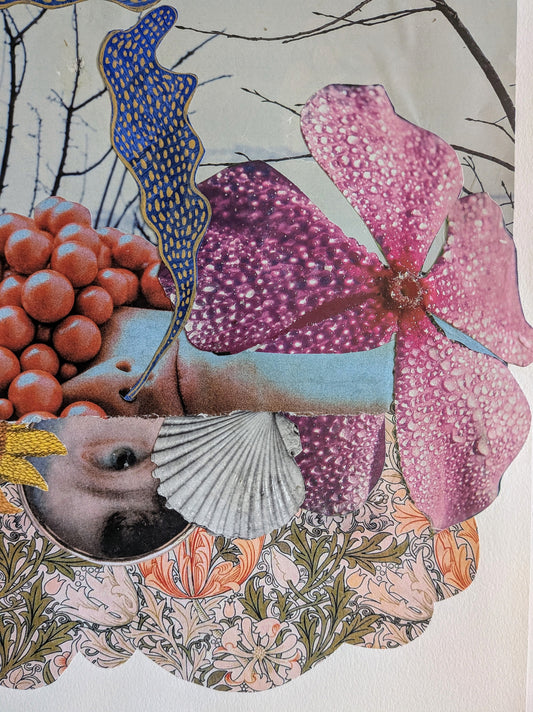 Seeing (9x12" mixed media collage, original)