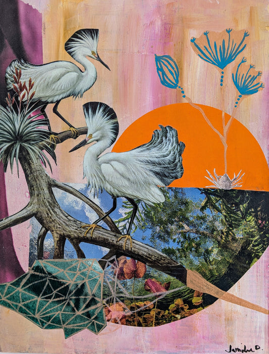 Dreamscape I (9x12" mixed media collage on cradled wood panel)