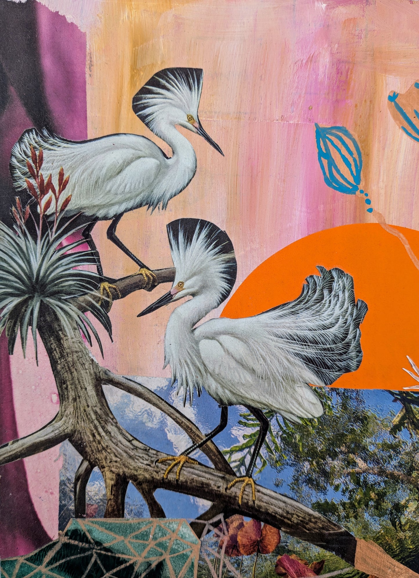 Dreamscape I (9x12" mixed media collage on cradled wood panel)