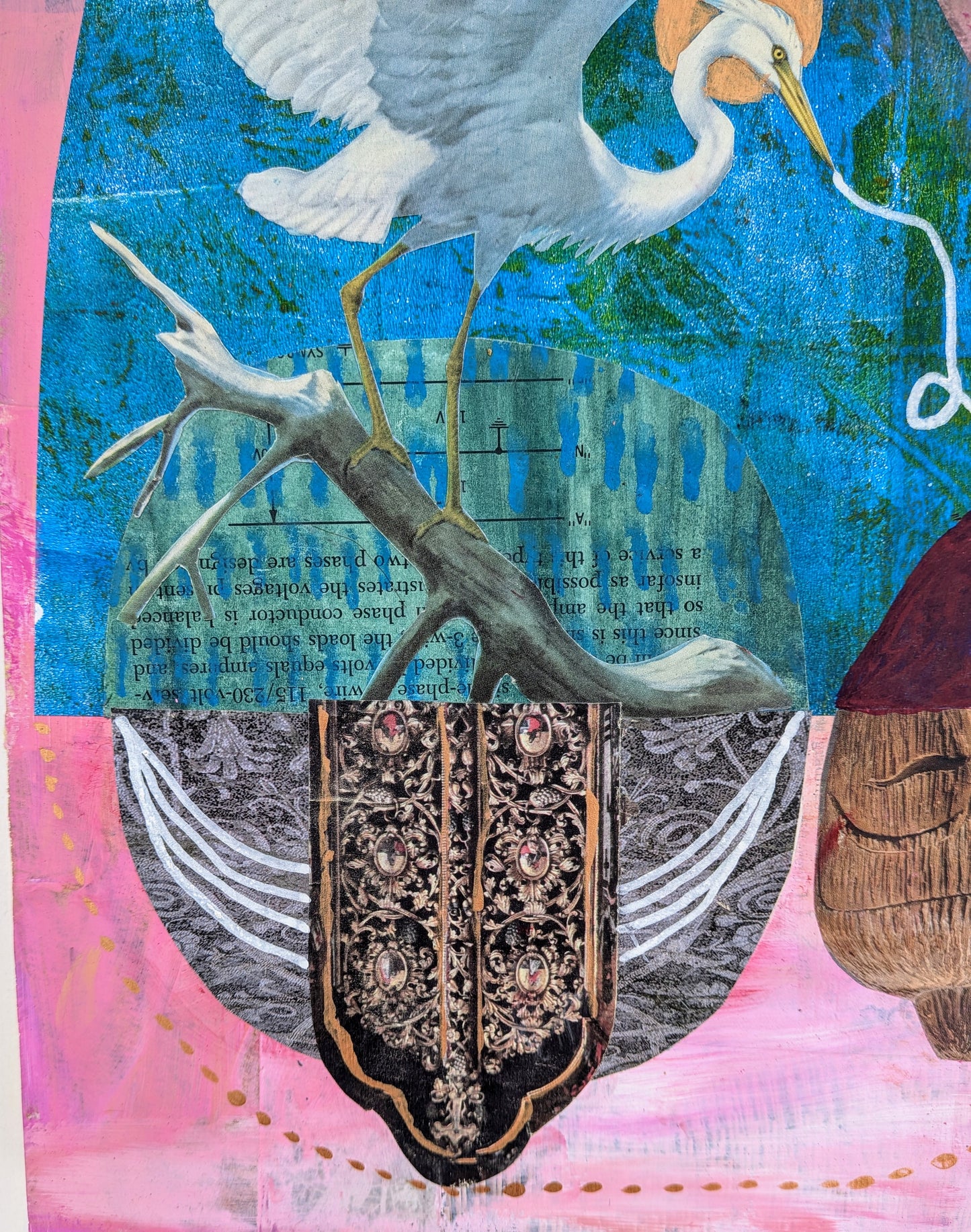 Dreamscape II (9x12" mixed media collage on cradled wood panel)