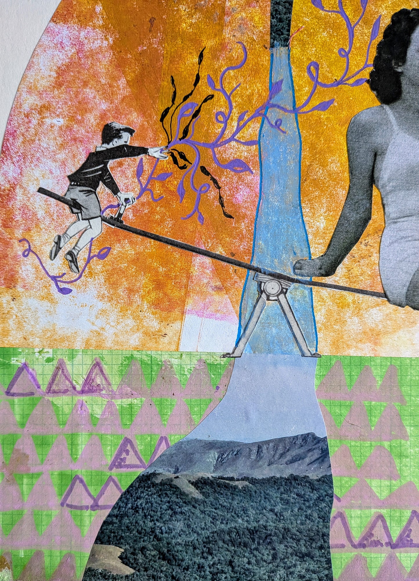 Talk It Out (8x10" mixed media collage, original)