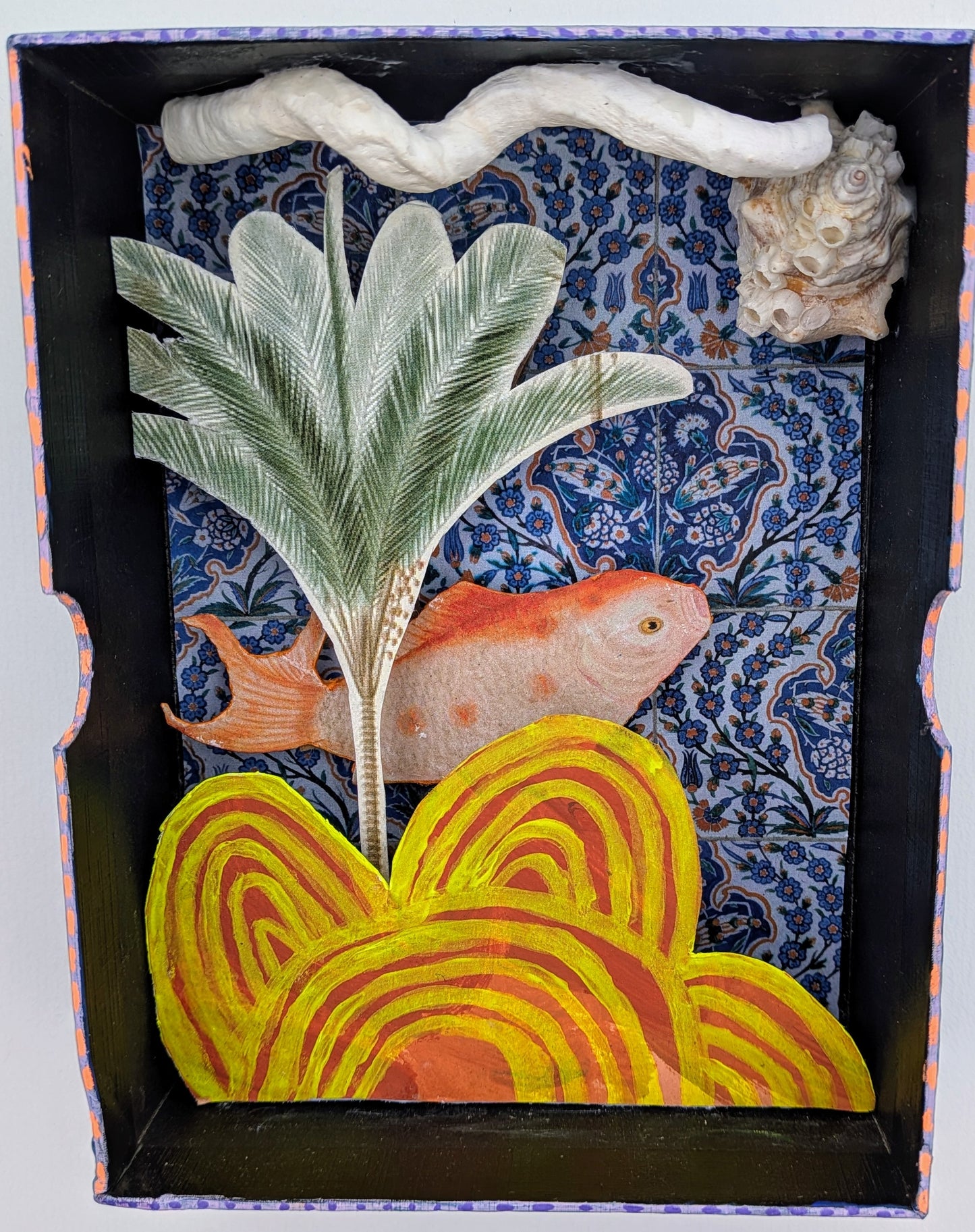 Fish in a Weird Ocean (small assemblage in a box)