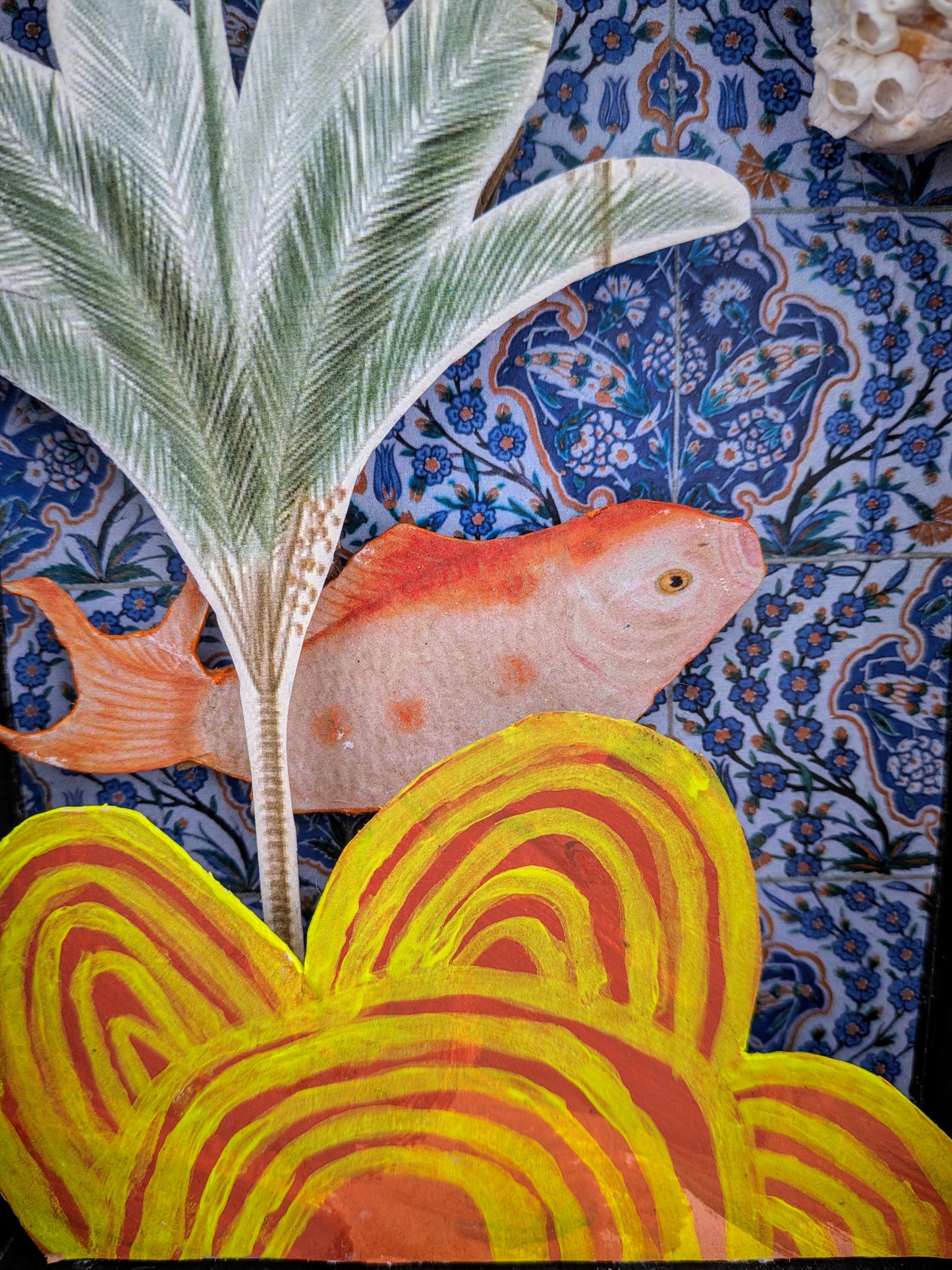 Fish in a Weird Ocean (small assemblage in a box)